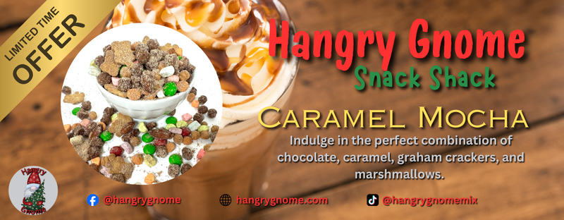 Banner featuring the new limited time caramel mocha snack blend